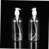 LABRIMP 8set Refillable Pump Bottles Transparent Liquid Dispenser White Pump