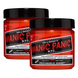 MANIC PANIC Classic Psychedelic Sunset Semi Permanent Hair Color - Neon Orange Hair Dye for Women & Men That Lasts 4-6 Weeks - Vegan, Ammonia & Cruelty-Free - Create & Mix Custom Shades (4oz / 2pk)