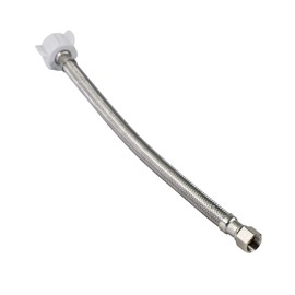 HIGHCRAFT 12 Inch Flexible Toilet Water Supply Line Braided Stainless Steel Toilet Hose Connector 3/8 Inch Compression x 7/8 Inch Ballcock Plastic Nut