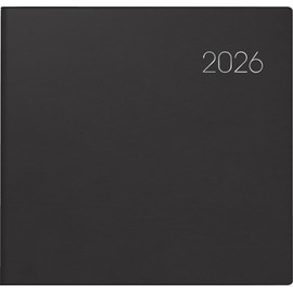 BRUNNEN Book Calendar Model 766 2026 | 210 x 205 mm, Plastic, Black