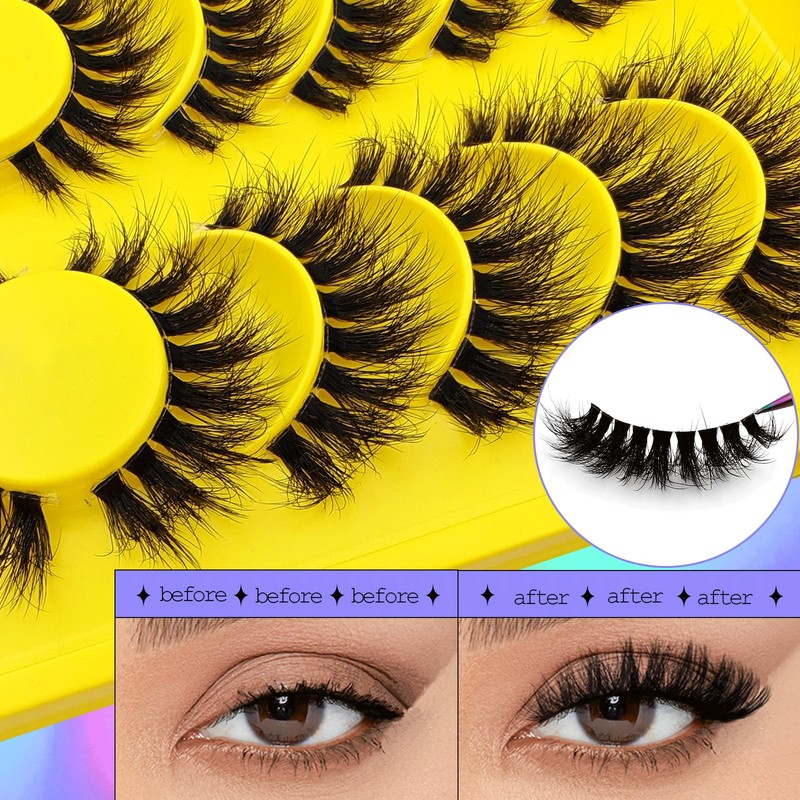 6 Paare Clear Band Künstliche Wimpern Katzenauge, 15mm Flauschiges Cat-Eye