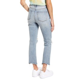 DAZE Women's Shy Girl High Rise Crop Flare Denim Jeans with Frayed Hem (Jewel, 25)