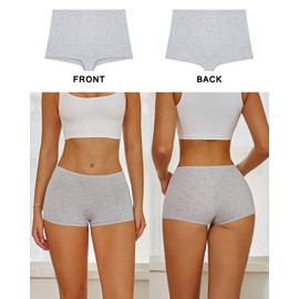 ROSYCORAL Boy Shorts Underwear for Women Cotton Panties Mid Rise Undies Full Coverage Boxers Briefs Boyshort 4 Pack S-XXL (M)