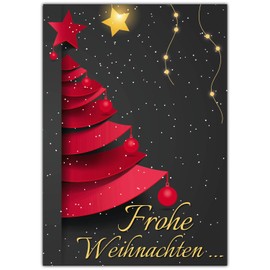 Breitenwerk Christmas Card Set, Elegant Premium Folding Cards, Ideal for Private & Business Use, Merry Christmas Cards, Set of 12