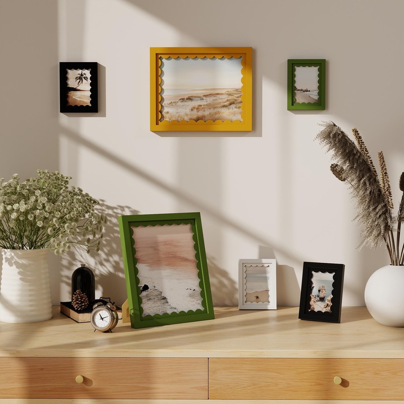 THKRLOF 8x10 Picture Frame with Real Glass, Wooden cute 8