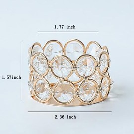 ALSOLIFE Crystal Tea Light Candle Holders，Gold Candlestick Holders for Wedding Party Table Decoration Housewarming Gift（2pcs）