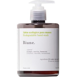 Jabón Líquido para Manos | Con Té Verde y Aloe Vera | Limpiador Suave con Extractos Botánicos para Todo tipo de Pieles | Refrescante Aroma a Té Limón y Menta | Skin Care | Biune. | 300 mL