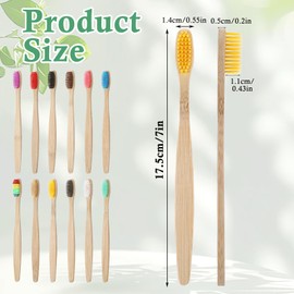 mekueeex 120 Pcs Bamboo Toothbrushes, Soft Bristle Toothbrush for Adults, Eco Friendly Natural Wooden Toothbrushes, Vegan Organic Bamboo Travel Tooth Brush, Individually Wrapped, 7 Inch 12 Color