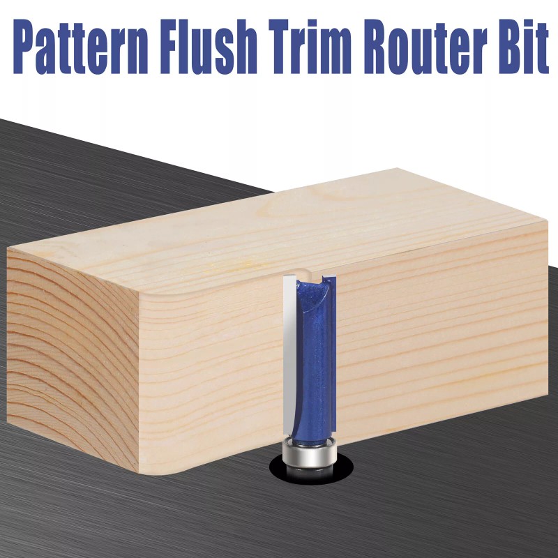 Vesery 4Pcs 1/4'' Shank Flush Trim Router Bit Bottom Bearing
