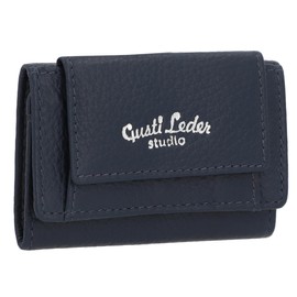 Gusti Omar Leather Wallet for Men and Women, Blue Leather, blue, Classic