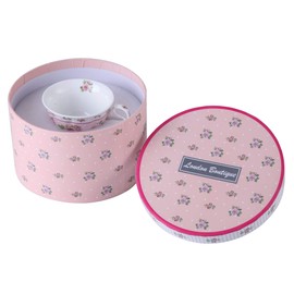 London Boutique Tea Cup and Saucer Set Coffee Cups Gifts for Women Tea Set New Bone China Vintage Flora Rose Gift for Her Tea Party Home Restaurants and Tea House (Rose Pink 1pc Set)
