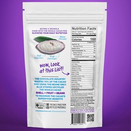 Blue Stripes Whole Cacao Granola - Gluten Free Dark Chocolate Granola for Cereal, Oatmeal, Yogurt, 5g Protein Per Serving, Source of Fiber, Vegan, Low Sugar - Peanut Butter Banana, 8 oz (6 Pack)