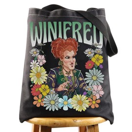 WZMPA Sanderson Sisters Canvas Tote Bag Winifred & Sarah & Mary Sanderson Reusable Grocery Bag Sanderson Sisters Merchandise (Winifred BL TG)