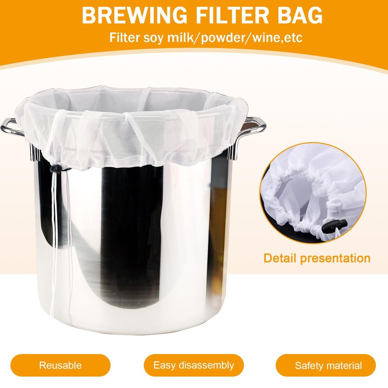 2pcs Brew Bag, 18×16/26×22 inches Straining Bag, Reusable Filter Bags