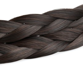 DIGUAN DIY Hairstyle Thin Double 3 Strands and Fishtail Plaited Synthetic Hair Braids Headband with Clip, Hair Accessory for Women, Girls (Thin Double, Dark Brown)