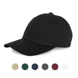 OLC OLC Cap, Unisex, Black, Cotton, Plain, UV Protection, Running, Deep Baseball Cap, One Size Fits Most, Unisex, Black, Free size
