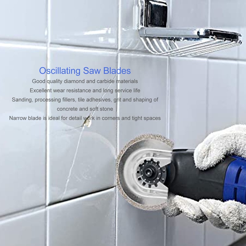 5Pcs Oscillating Saw Blades Universal Diamond Carbide for Tile Grout