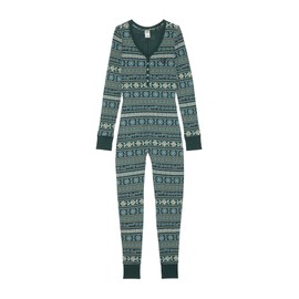 Victoria's Secret PINK Thermal Onesie Pajama Set, Sleepwear for Women, Green (M)