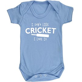 Hippowarehouse I Don't Like Cricket, I Love it baby vest bodysuit (short sleeve) boys girls