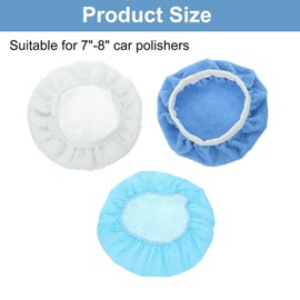 sourcing map 20pcs Car Polisher Bonnet Buffing Pad Set Micro-Fiber Non-Woven Fabric Lamb's Wool Polishing Buffing Pad Cover for 7"-8" Car Buffer Bonnets Polisher