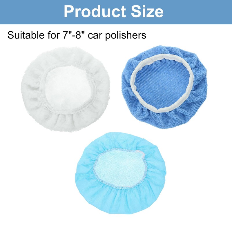 sourcing map 20pcs Car Polisher Bonnet Buffing Pad Set Micro-Fiber