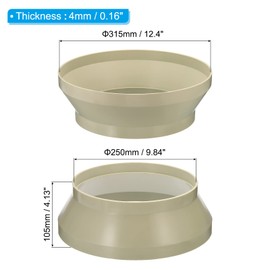 PATIKIL 12" to 10" Duct Reducer Connector, Heating Cooling Ventilation Tube Fire-resistant Increaser Adapter Pipe Fitting for Vent System, Beige 315x250 mm ID