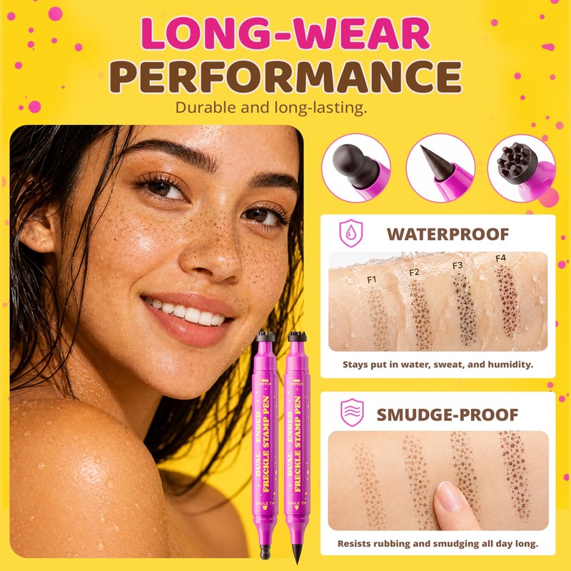 Dual-Ended Freckle Pen, Sponge Stamp & Precision Tip,Mousy Brown 02