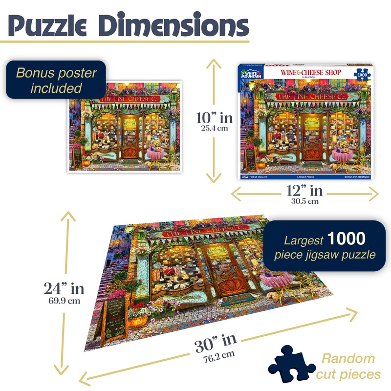 White Mountain Puzzles Wine and Cheese Shop 1000 Piece Puzzle,