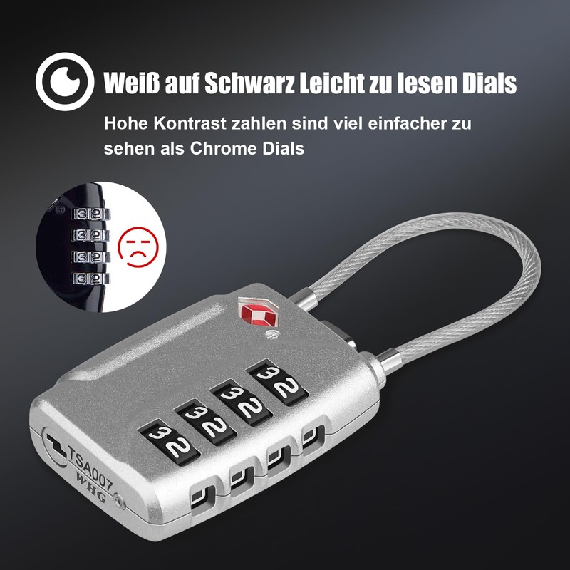 Diyife TSA Luggage Locks, [Upgraded] Pack of 2 4-Digit Security