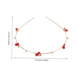 TOVINANNA 2pcs Cherry Strawberry Headbands for Women Durable Hair Accessories for Special Occasions for All Head Elegant Fruit Design for Weddings and Events