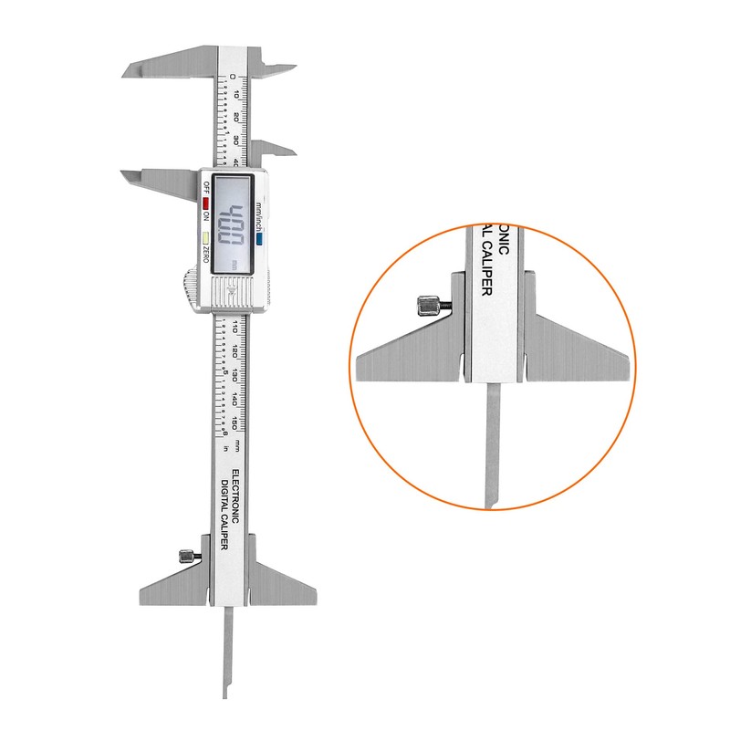 QWORK Caliper Depth Base Carbon Steel T-Bar Attachment for Dial/Digital/Vernier