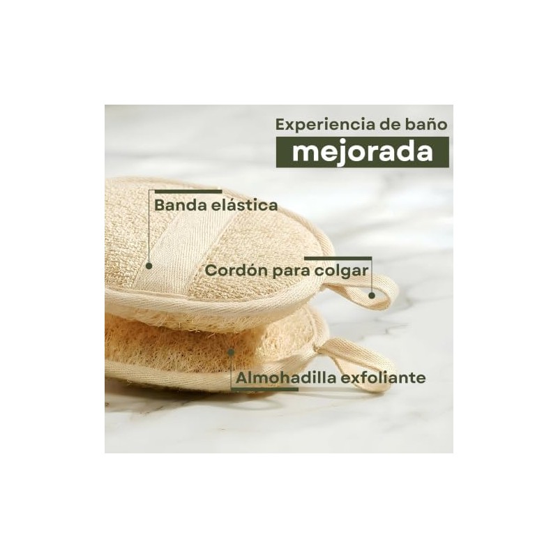 Estropajo para Cuerpo de Lufa Natural Triko Set 3 Piezas
