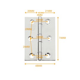 MIVIDE 20 Pcs 3in Door Hinges, 75mm Door Hinges 3”, Silver Stainless Steel Hinges, Butt Hinges 75mm for Interior Doors, Window, Small Household Furniture, Cabinet
