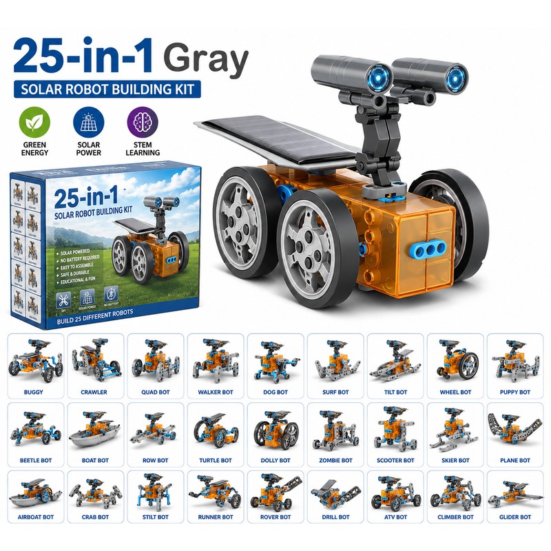 Solar Robot Kit for Kids – DIY STEM Building Toy