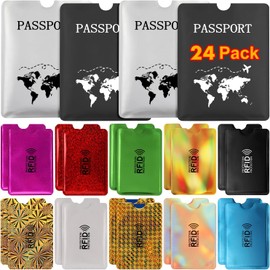 NEARPOW 24 Piezas Protector de Tarjetas Bancarias Funda para Pasaporte RFID