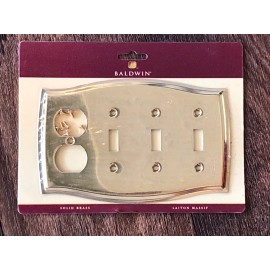 Baldwin 4783.030.CD Colonial Design Duplex with Triple Toggle Combo Switch Plate