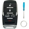 Smart Key Fob Cover Case Shell Fit for Dodge RAM 1500 Pickup 2019-2024 Keyless Entry Remote Casing OHT-4882056 (5 Buttons A)