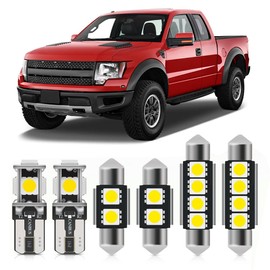 nsautolighting 11pcs Interior LED Lights Bulb Kit for Ford F150 F-150 2009 2010 2011 2012 2013 2014 Map Dome License Plate Lights Super Bright 6000K White F150 LED Interior Light Bulbs + Install Tool