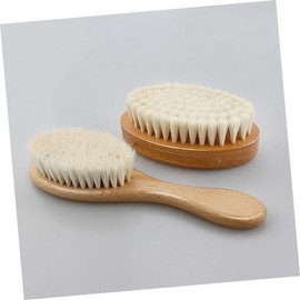 MERRYHAPY 1pc Soft Wood Wool Baby Bath Shower Brush for Hair Cleaning Comfortable Bathing Companion