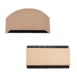 Sweater Comb & Fabric Shaver - 2 Pcs Wooden Cashmere Comb Pill Remover, Manual Pilling Remover for Clothes with Pouch, Lint Brush Tool for Knitwear Woolens Coats