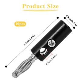 Mozeat Lens 10Pcs 4mm Speaker Banana Plugs-Open Screw Type,Banana Plugs for Speaker Wire Gold Plated Speaker Wire Banana Plugs Connectors