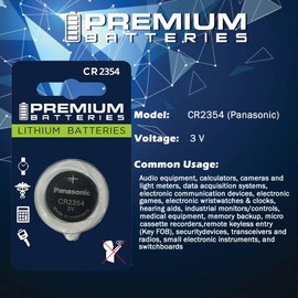 Premium Panasonic CR2354 Lithium 3V Coin Cell - Japanese Engineered High Capacity Batteries (2 Pack)
