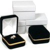 3 Diamond Ring Gift Boxes Displays Black Velvet Tools
