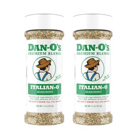 Dan-O's Italian-O Seasoning, 1.5 oz Bottle, 2 Pack, Italian Seasoning for Pasta, Pizza, Salad, Veggies and More, Sugar Free, Zero Calorie, Use this Spice Blend to Craft Meatballs or Pasta Sauce