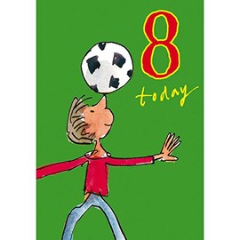 Woodmansterne Boy's Birthday Card - Age 8 - Quentin Blake - Little Footballer