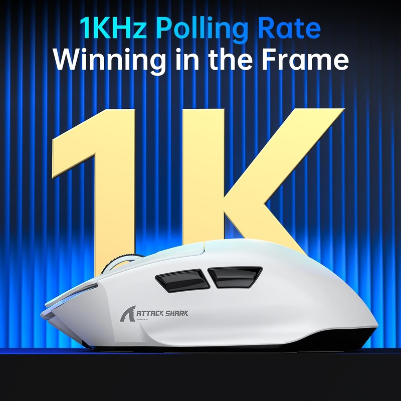 ATTACK SHARK V6 Wireless Gaming Mouse with RGB Charging Dock,