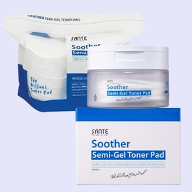 Sante Soother Semigel Sensitive skin moisture soothing moisturizing absorbent toner pad 80pads / 상떼 수더 세미겔 민감피부 수분 진정 보습 흡토 토너 패드 80pads