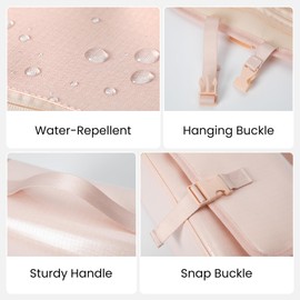 Mum's memory Large-Capacity Hanging Toiletry Bag – Water-Resistant Travel Makeup Bag with Multiple Compartments for Shampoo, Conditioner, Skincare, Makeup Brushes, and Toiletries