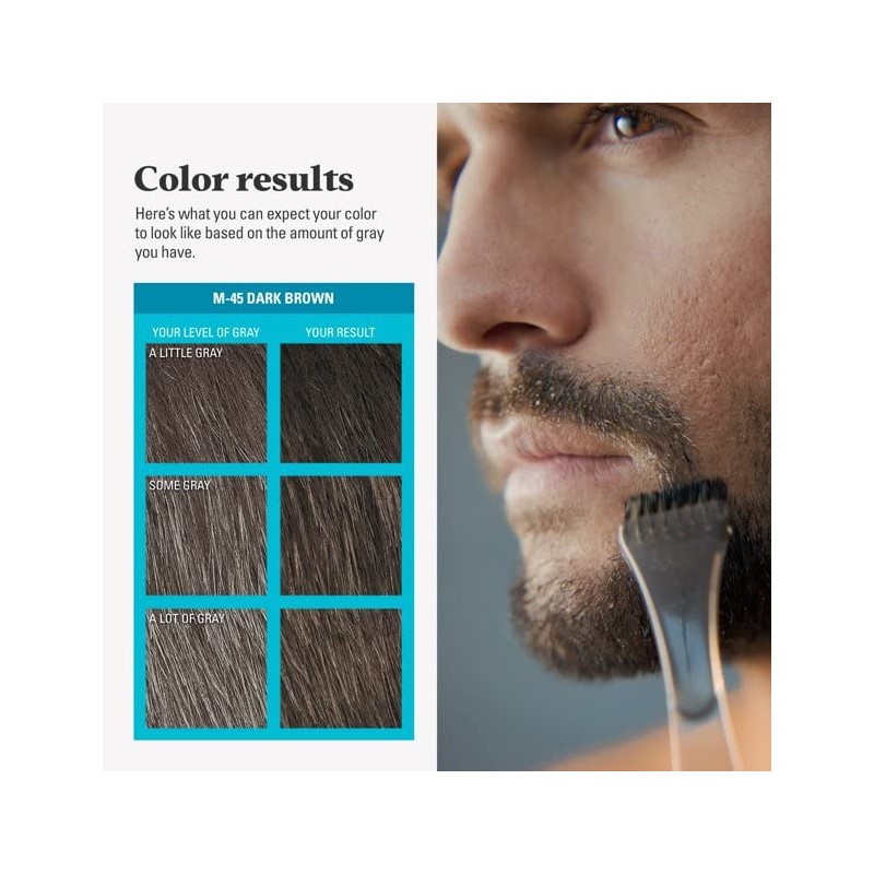 JUST FOR MEN Color Gel Mustache & Beard M-45, Dark