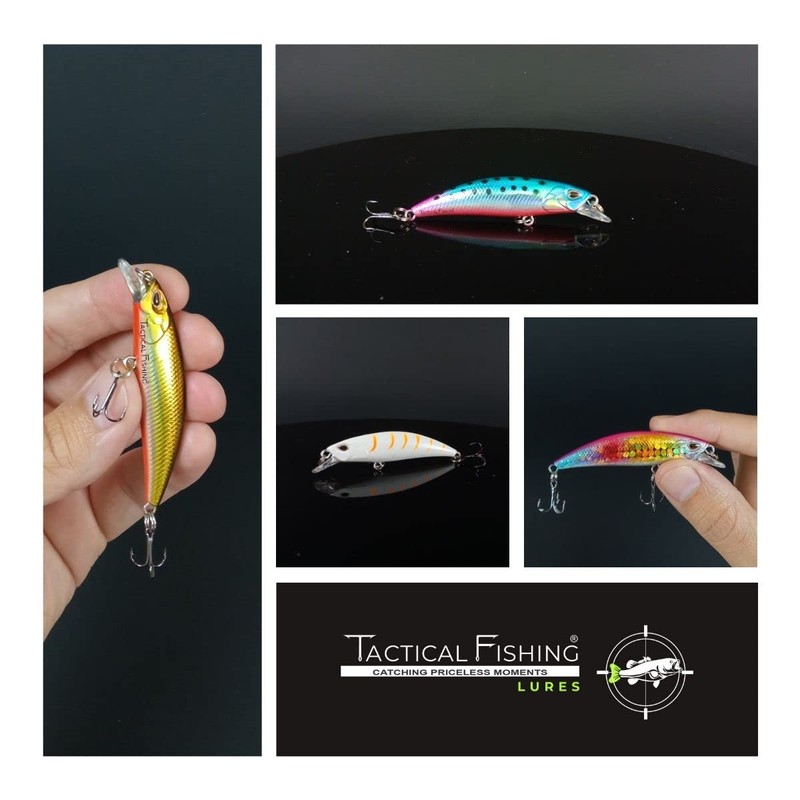 TACTICAL FISHING 6 Piezas - Seis Minnows De Hundimiento Lento,
